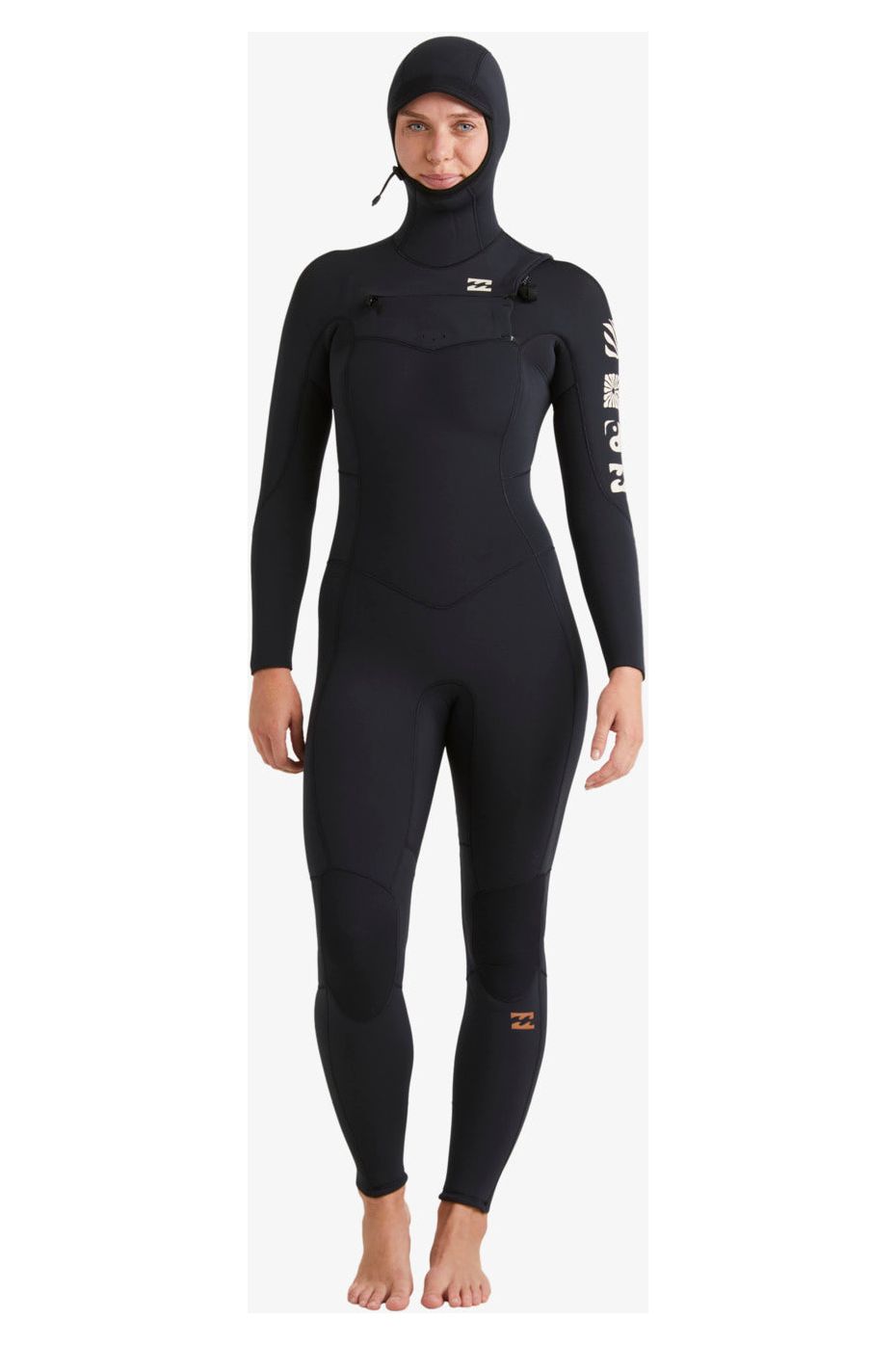 Billabong 5/4 Synergy Natural Chest Zip Hooded Wetsuit Night Fall