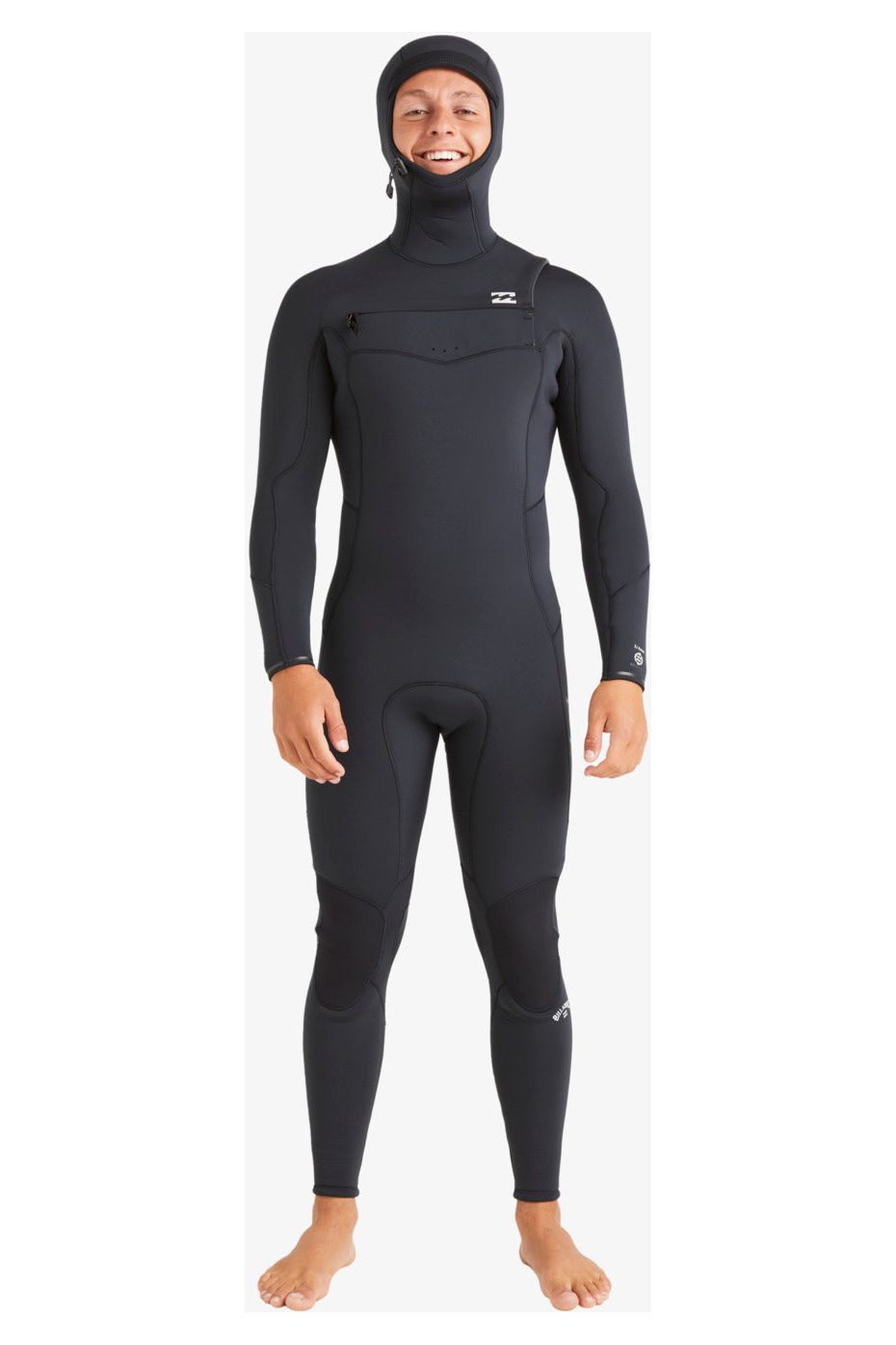 Billabong 5/4 Absolute Natural Chest Zip Hooded Wetsuit Black