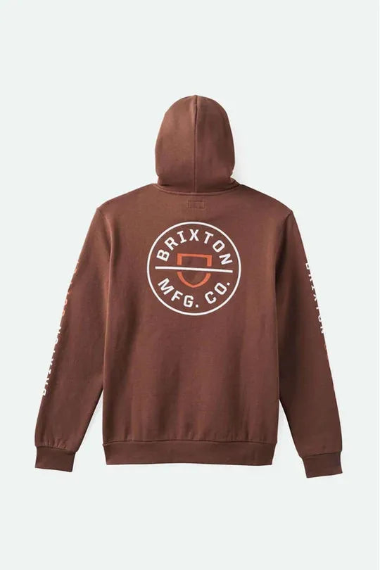 Brixton Crest Hood Pinecone Brown/Rust Orange/Whi