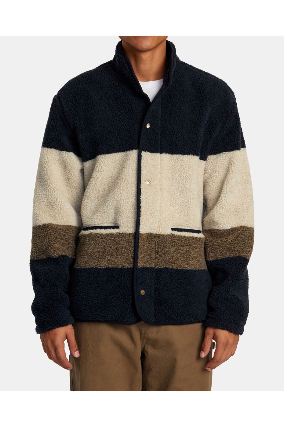 Rvca Westwood  Snap Fleece Drak Khaki