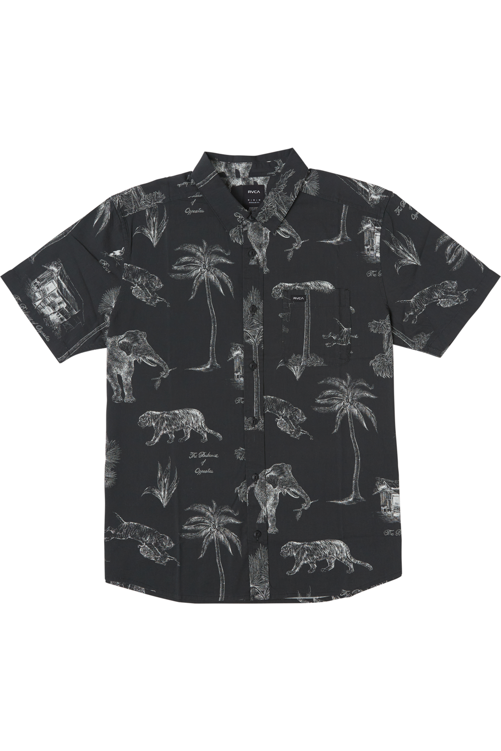 RVCA Tropic Winds Short Sleeve Shirt Black