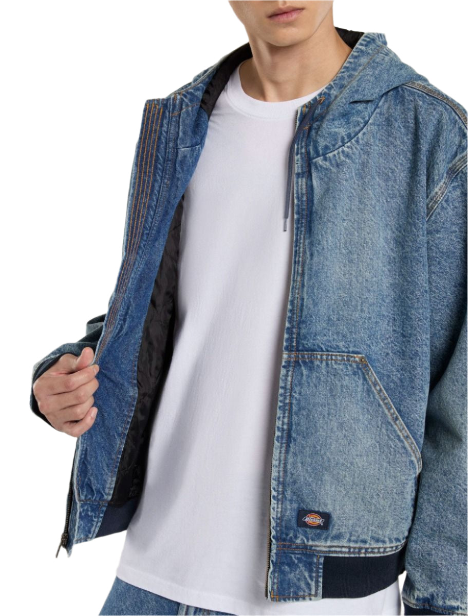 Dickies Dickies Hooded Denim Jacket Rinsed Blue W/ Fade