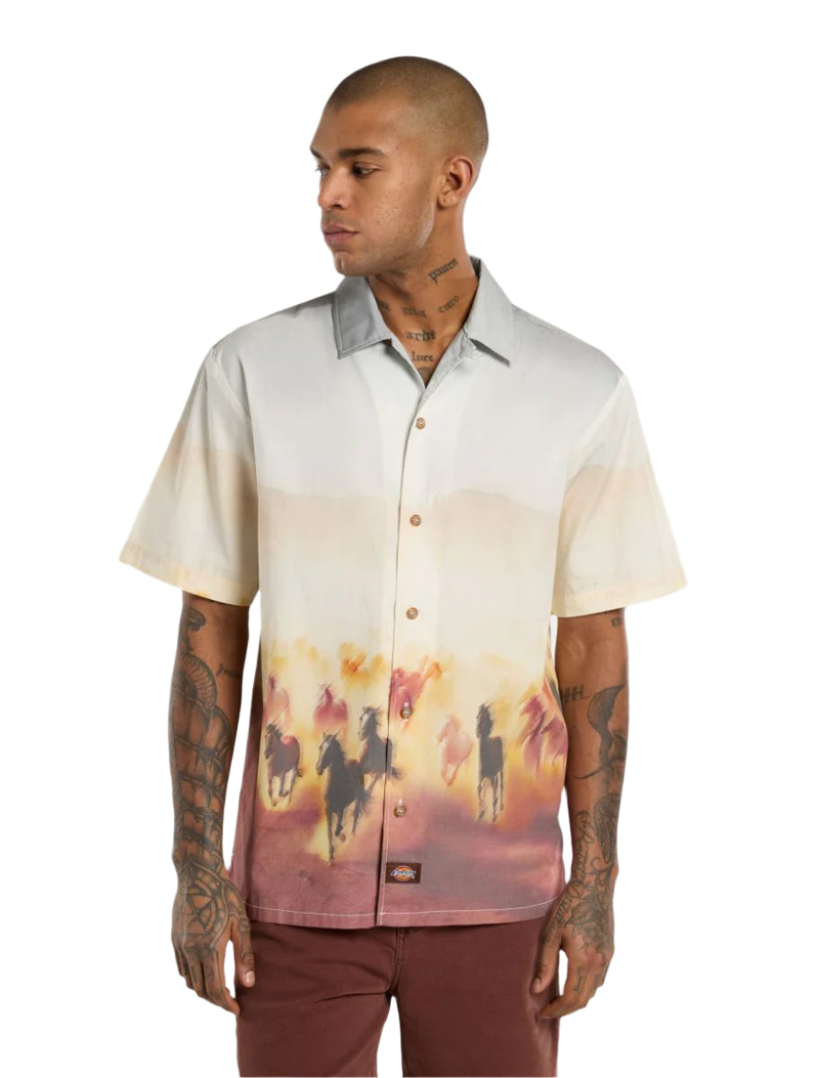 Dickies Running Wild Shirt Short Sleeve Oak Buff