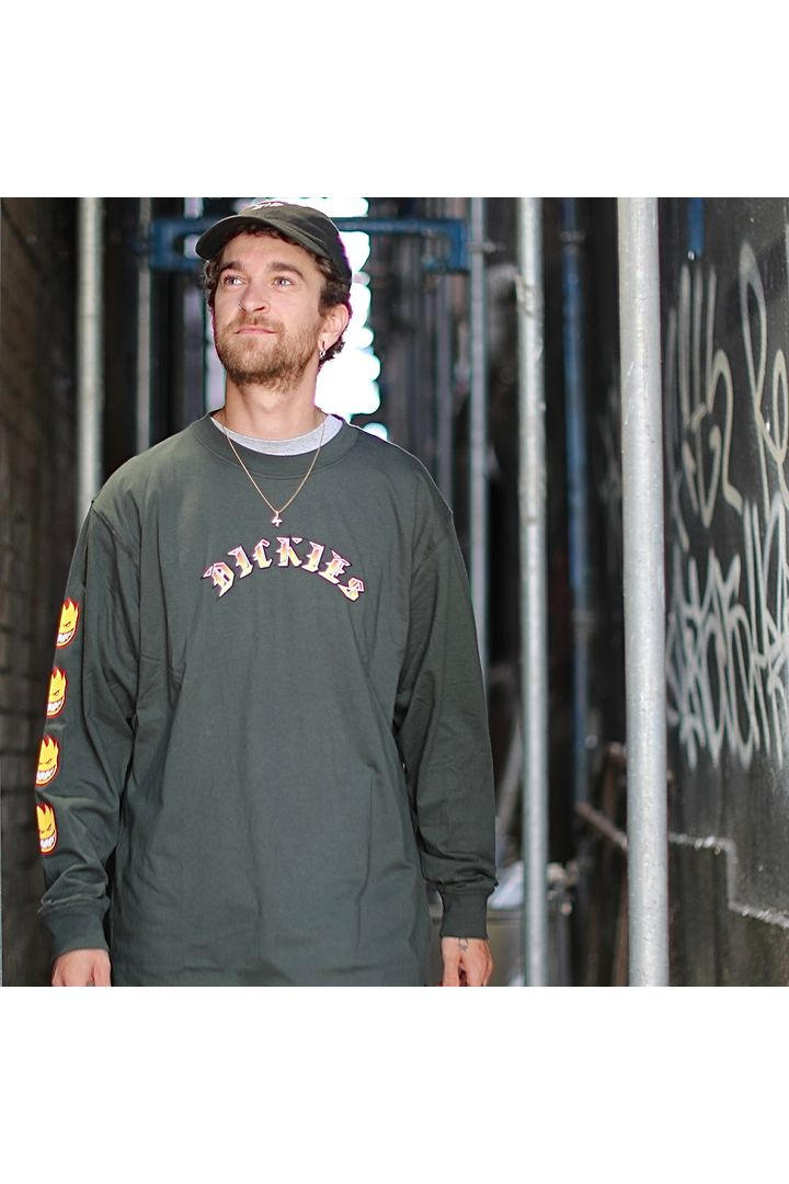 Dickies X Spitfire Long Sleeve Tee Olive Green