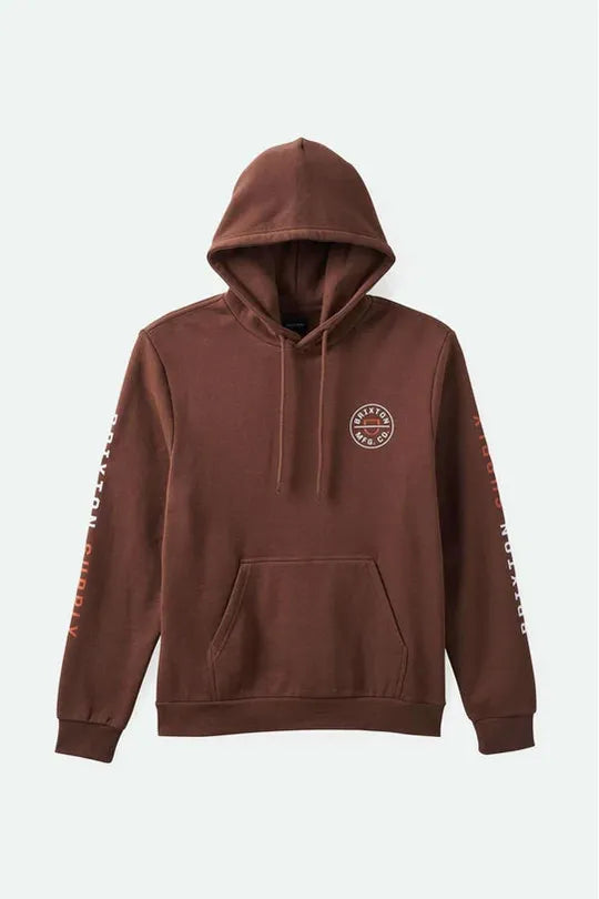 Brixton Crest Hood Pinecone Brown/Rust Orange/Whi