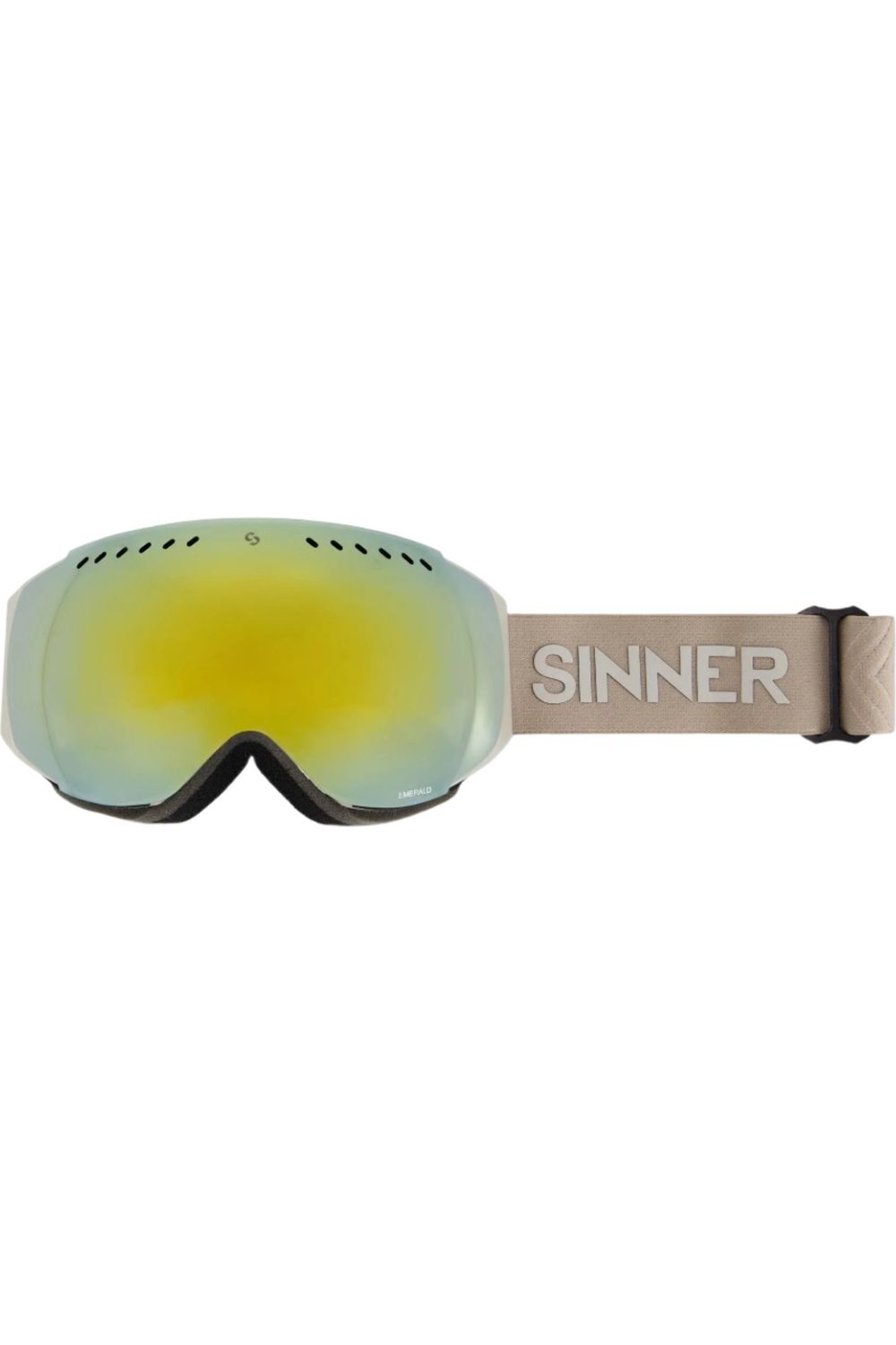 Sinner Emerald Goggle Matte Light Grey Gold Lens