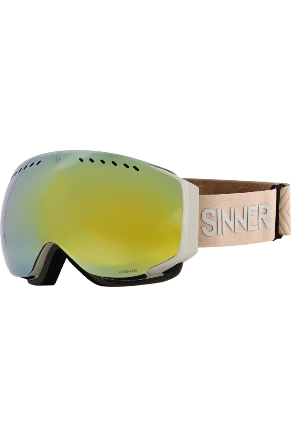 Sinner Emerald Goggle Matte Light Grey Gold Lens