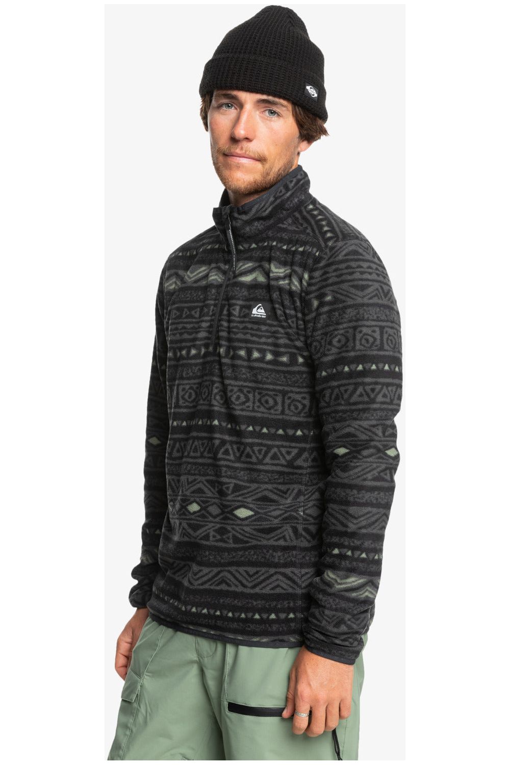 Quiksilver Aker Half Zip Fleece Tribal Heritage Layer Black