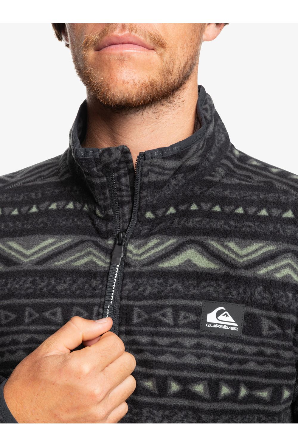 Quiksilver Aker Half Zip Fleece Tribal Heritage Layer Black