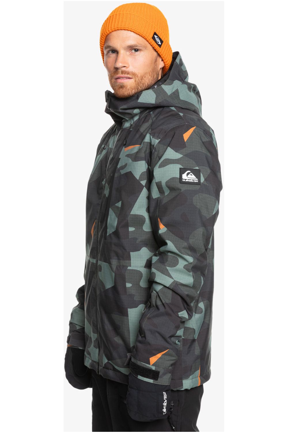 Quiksilver Mission Printed Snow Jacket Puzzle Camo Sea Spray