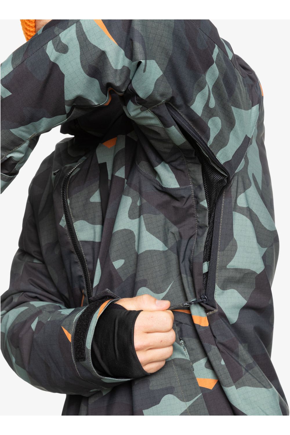 Quiksilver Mission Printed Snow Jacket Puzzle Camo Sea Spray