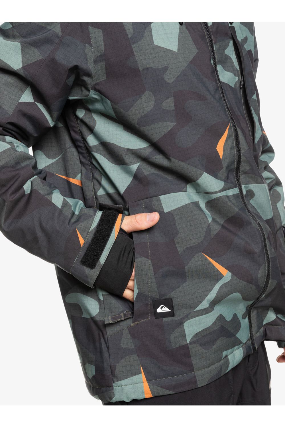 Quiksilver Mission Printed Snow Jacket Puzzle Camo Sea Spray