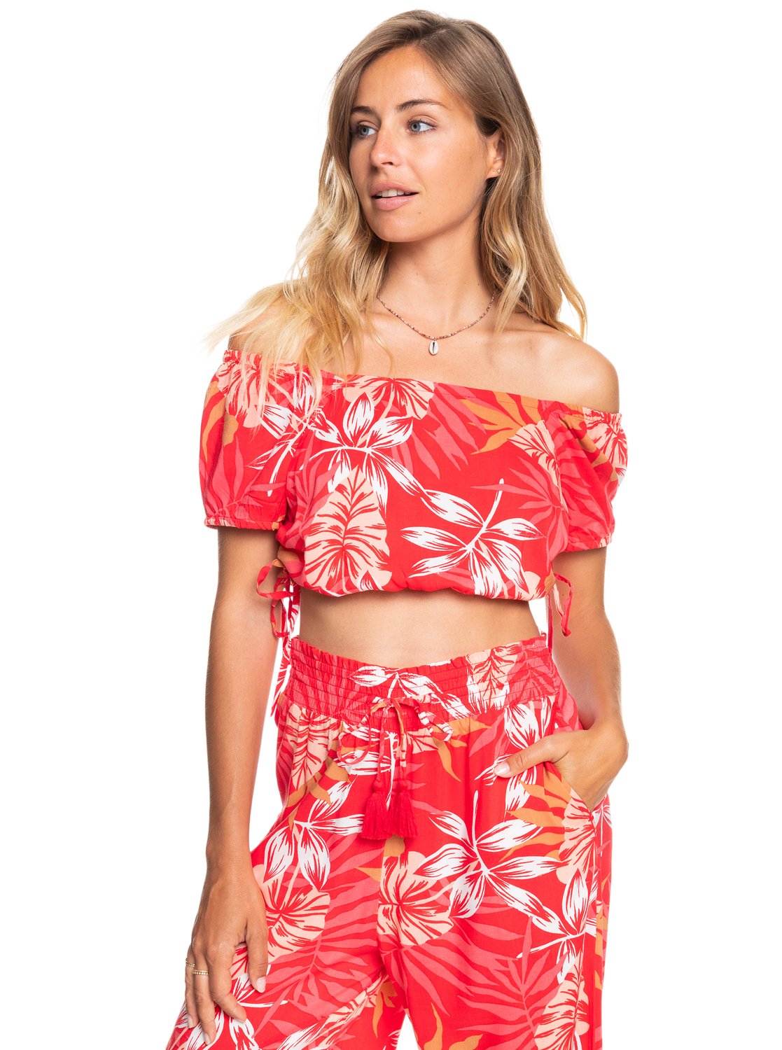 Roxy Dear Amor Short Sleeve Crop Top