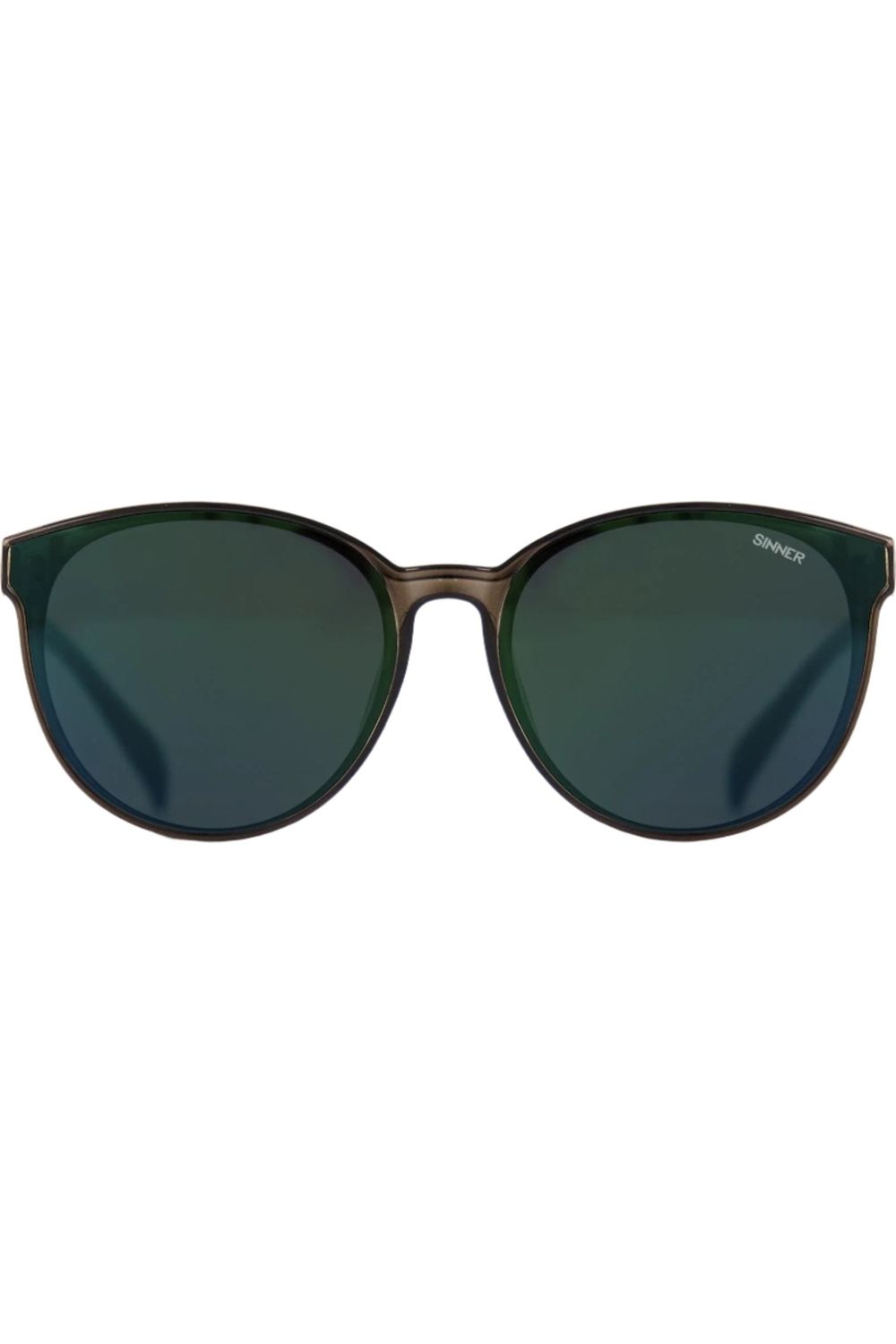 Sinner Kyoto Sunglasses Shiny Dark Brown-Sintec Blue Mirror