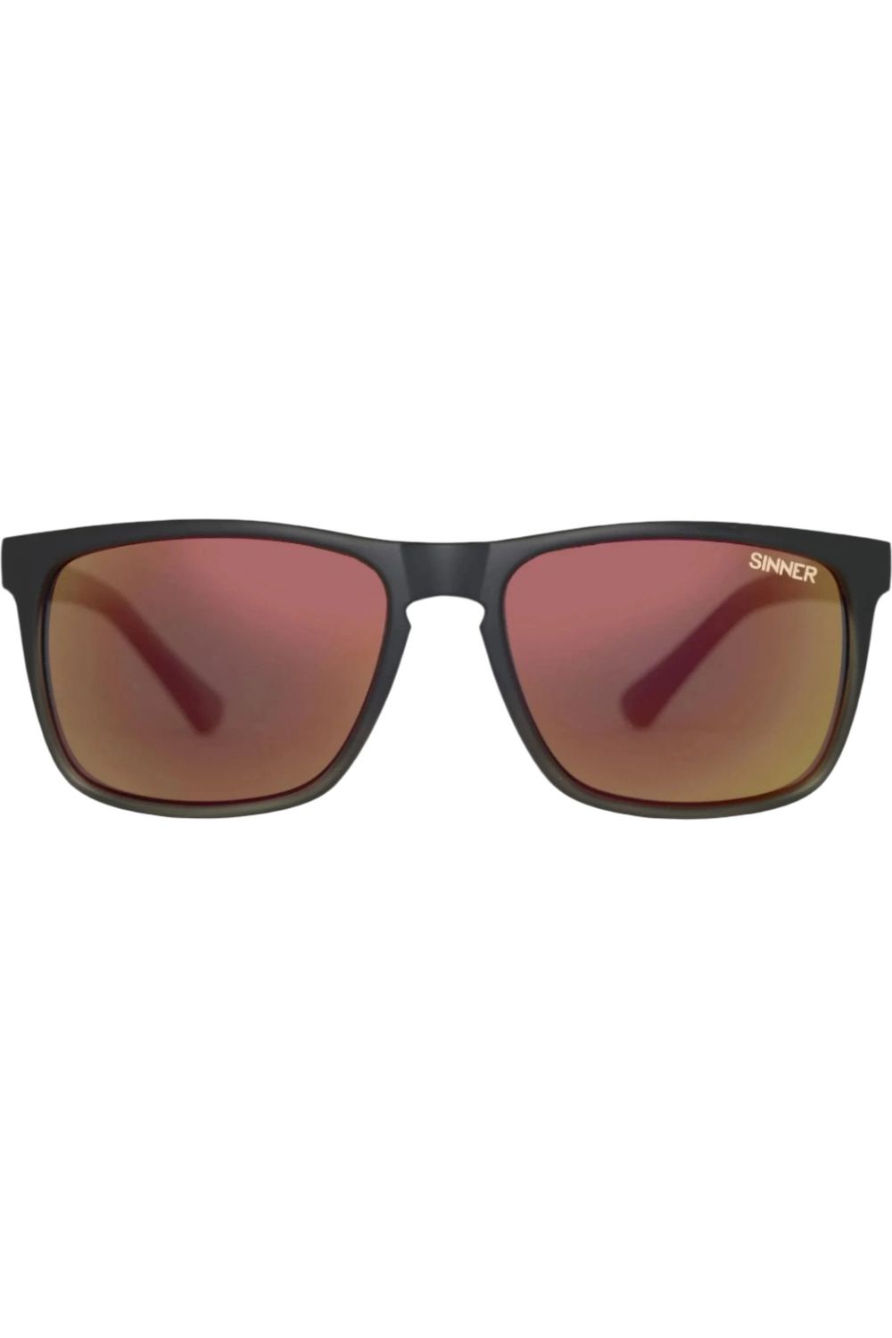 Sinner Oak Sunglasses Matt Black Grey CX-Sintec Red Mirror