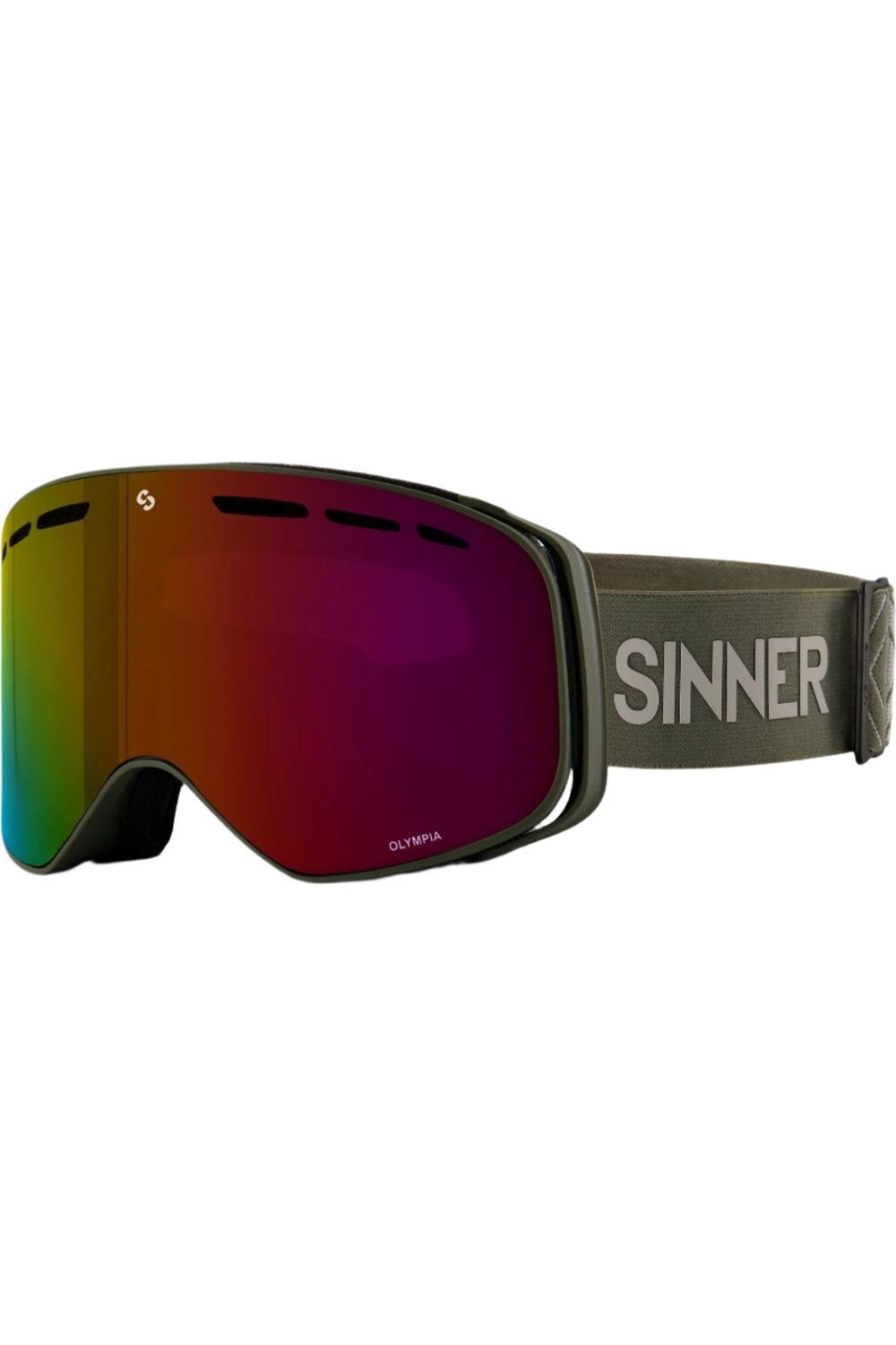 Sinner Olympia Goggles Matte Moss Green Red