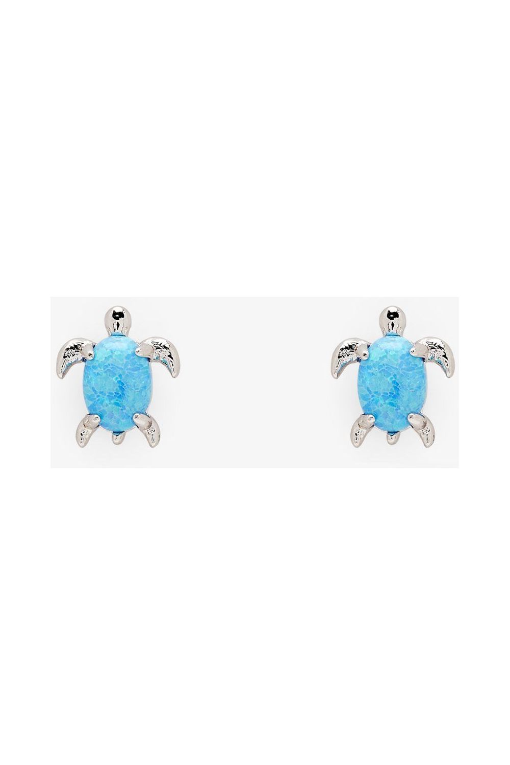 Pura Vida Opal Sea Turtle Earring Silver