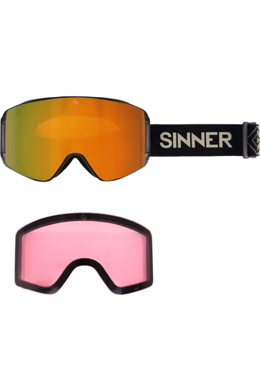 Sinner Aura Goggles Matte Black Orange