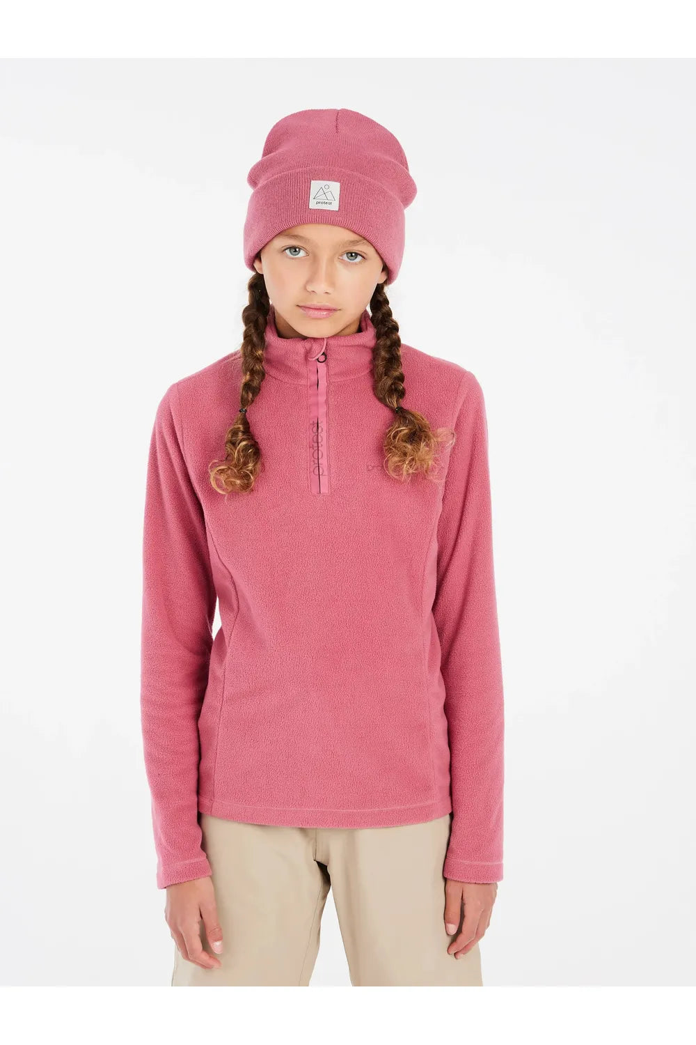 Protest Mutey Junior 1/4 Zip Top Rose Dust