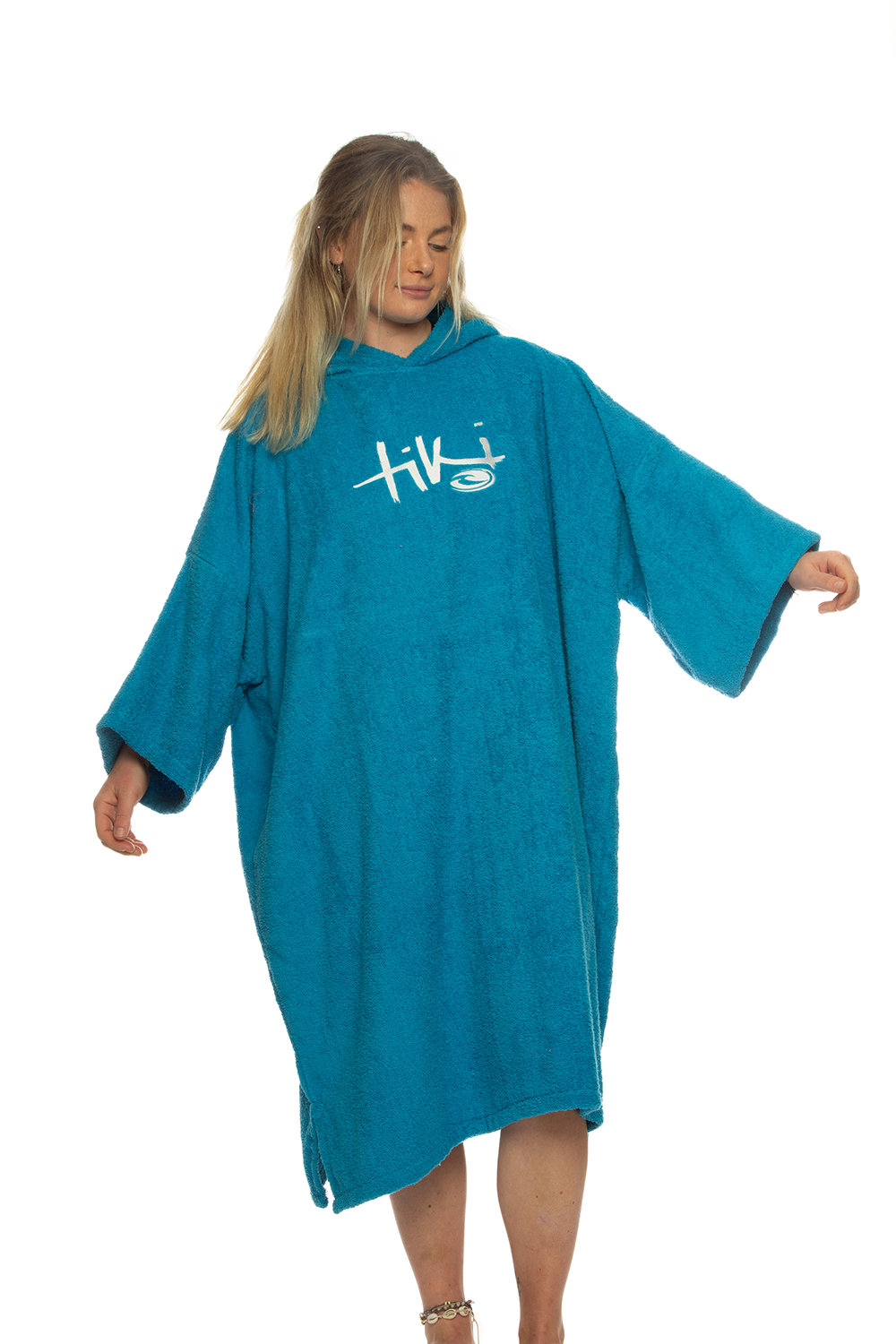 Tiki Adults Hooded Change Robe Blue