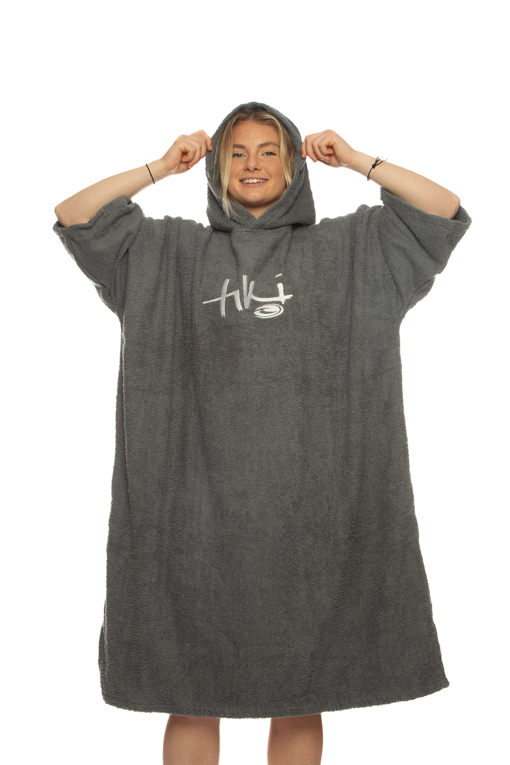 Tiki Adults Hooded Change Robe Grey