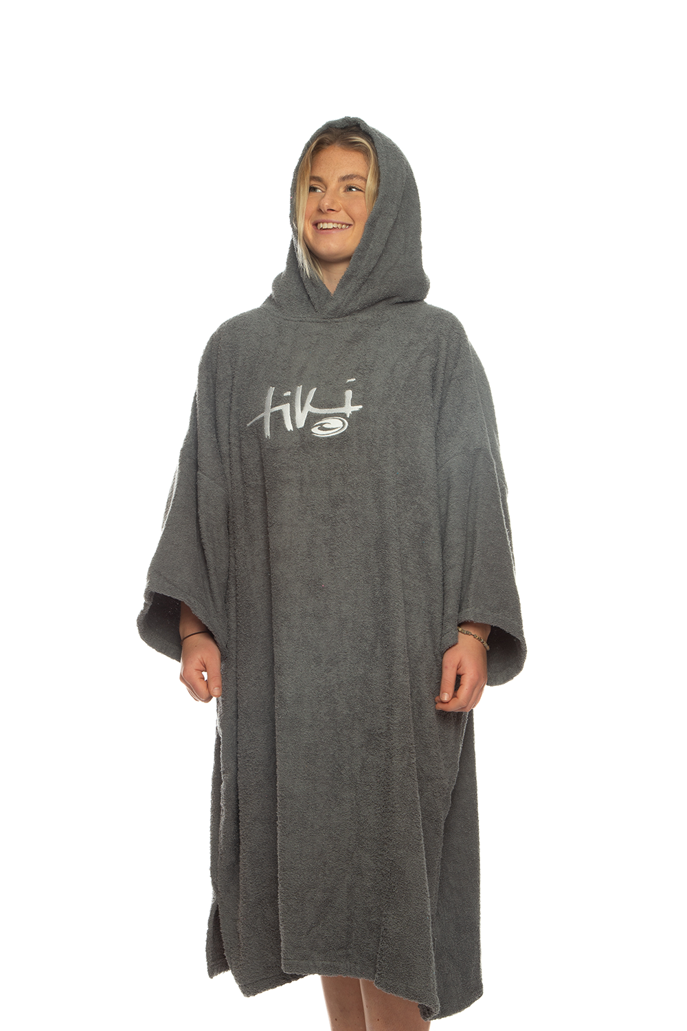 Tiki Adults Hooded Change Robe Grey