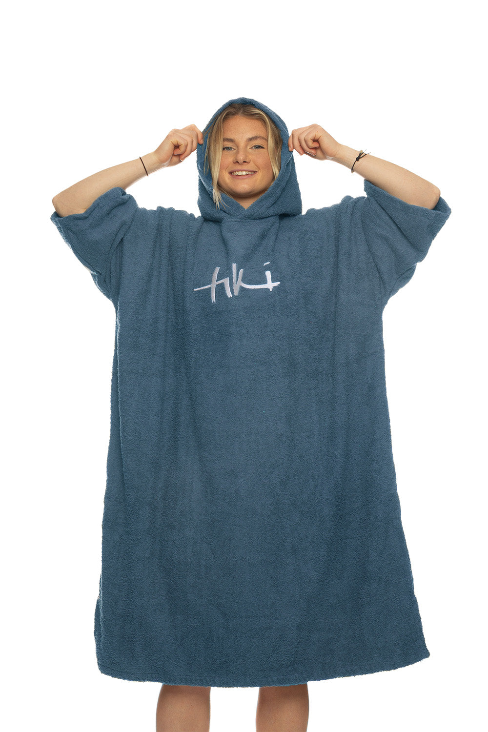 Tiki Adults Hooded Change Robe Navy