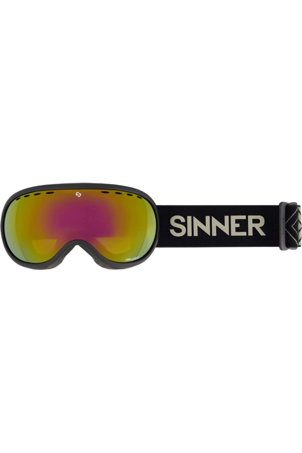 Sinner Vorlage S Goggles Matte Black Red Mirror Lens