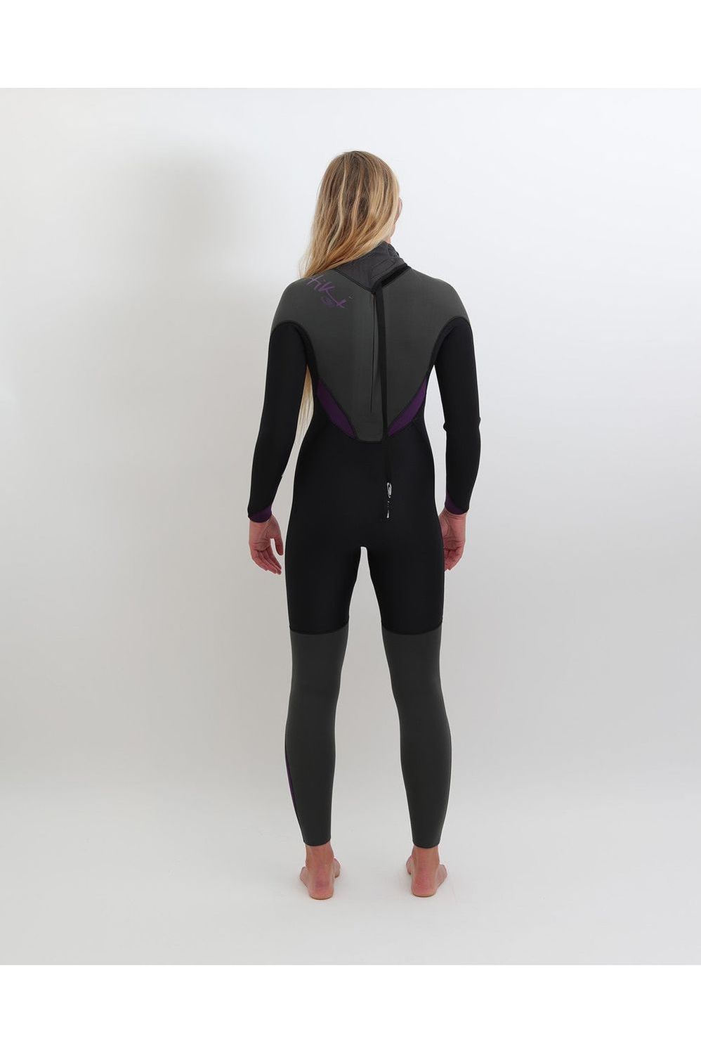 Tiki Ladies Tech 4/3 Wetsuit GBS - Back Zip - Black/Mulberry