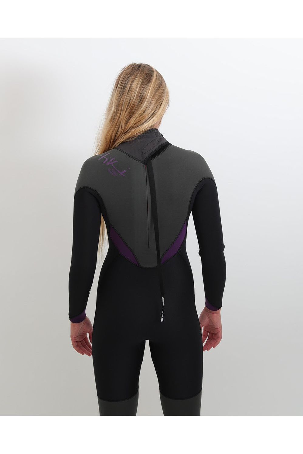 Tiki Ladies Tech 4/3 Wetsuit GBS - Back Zip - Black/Mulberry