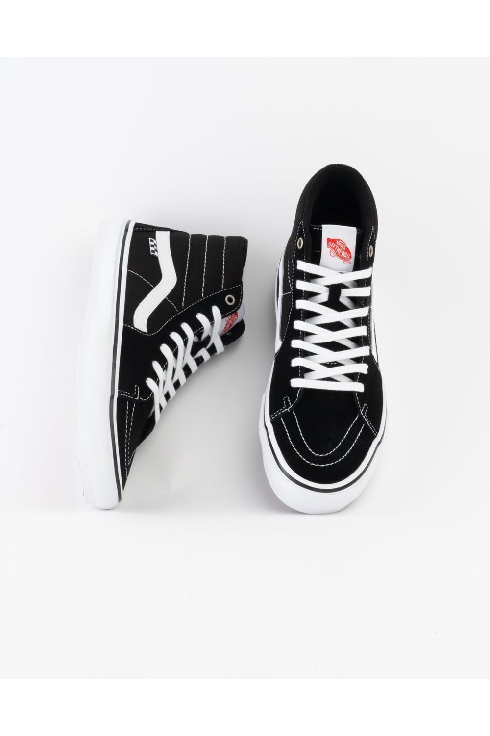 Vans sk8 hi black deals and white