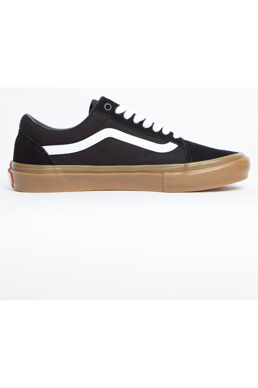 Vans old skool black and white hot sale gum sole