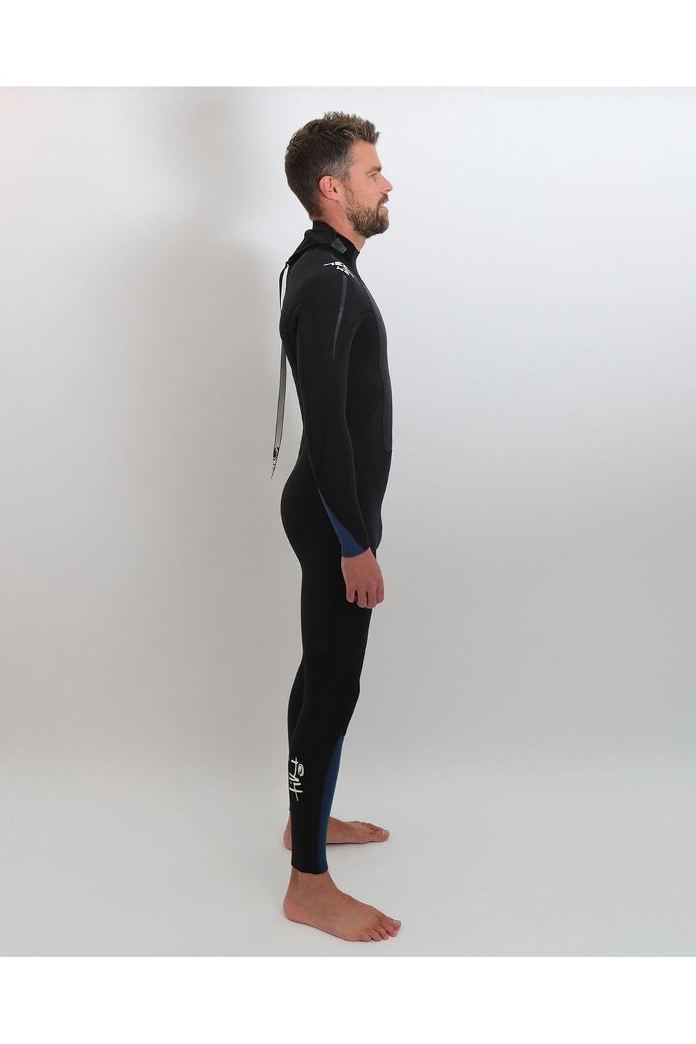 Tiki Mens Tech 4/3 GBS Wetsuit - Back Zip - Black/Blue